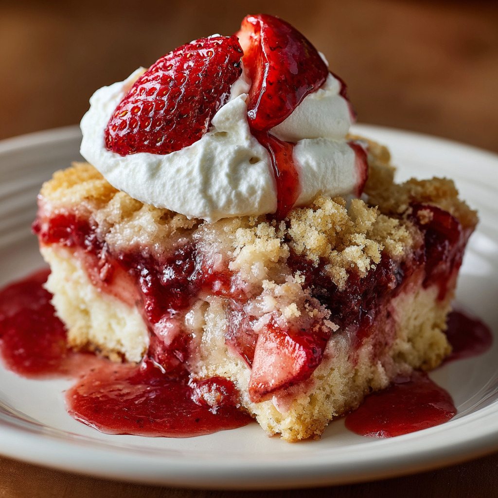 Strawberry Cheesecake Dump Cake