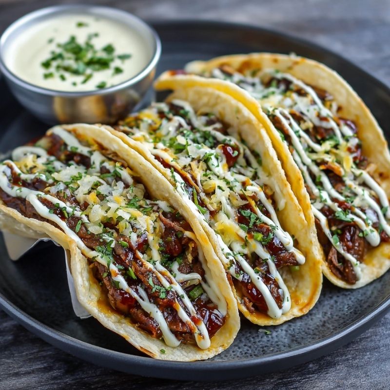Zesty Garlic Butter Honey BBQ Beef Tacos