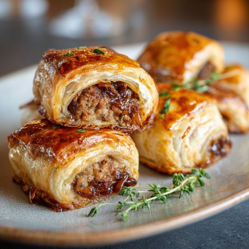 Flaky French Onion Sausage Rolls