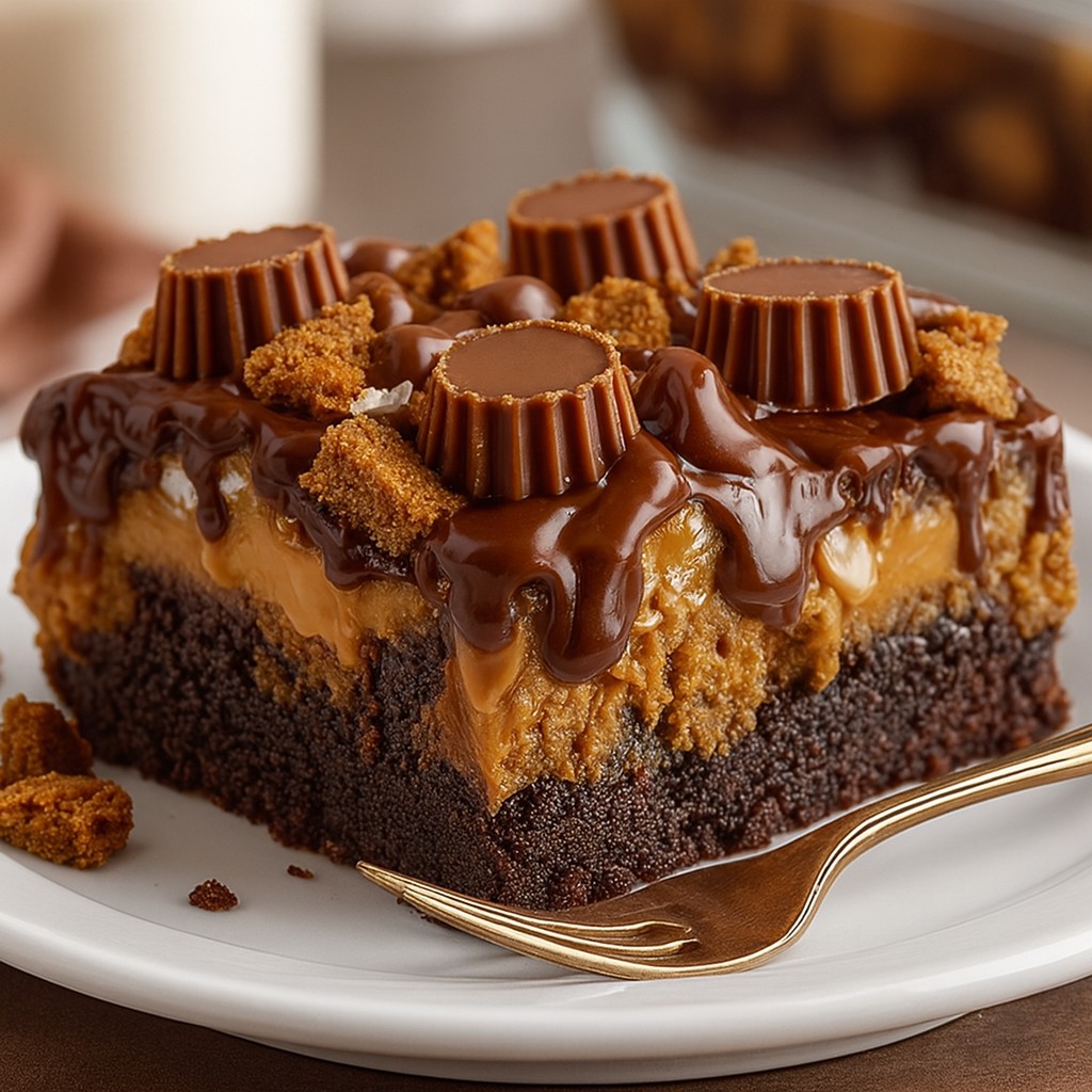Rich Peanut Butter Cup Dump Cake