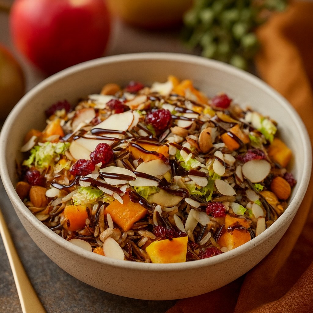 Comforting Rice Harvest Bowls With Fig Balsamic Vinaigrette