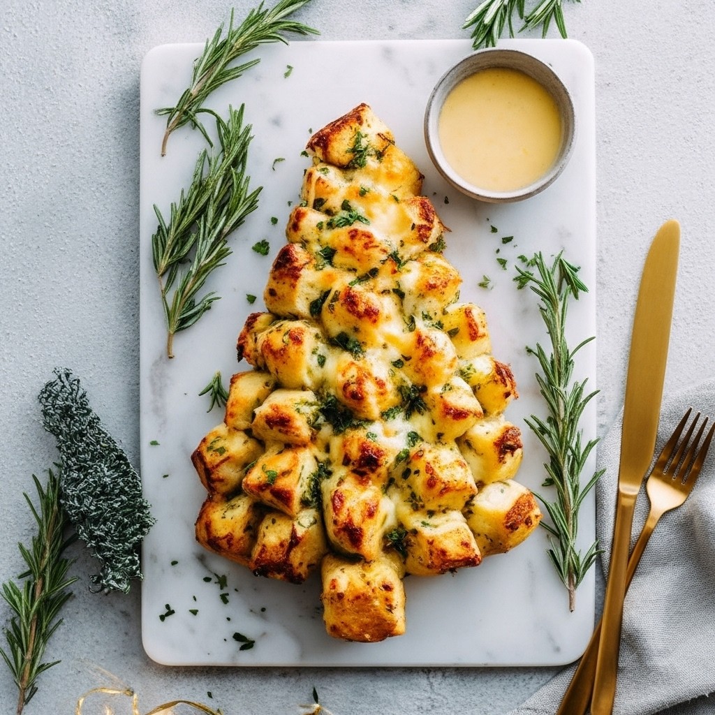 Buttery Christmas Tree Pull-Apart Bread