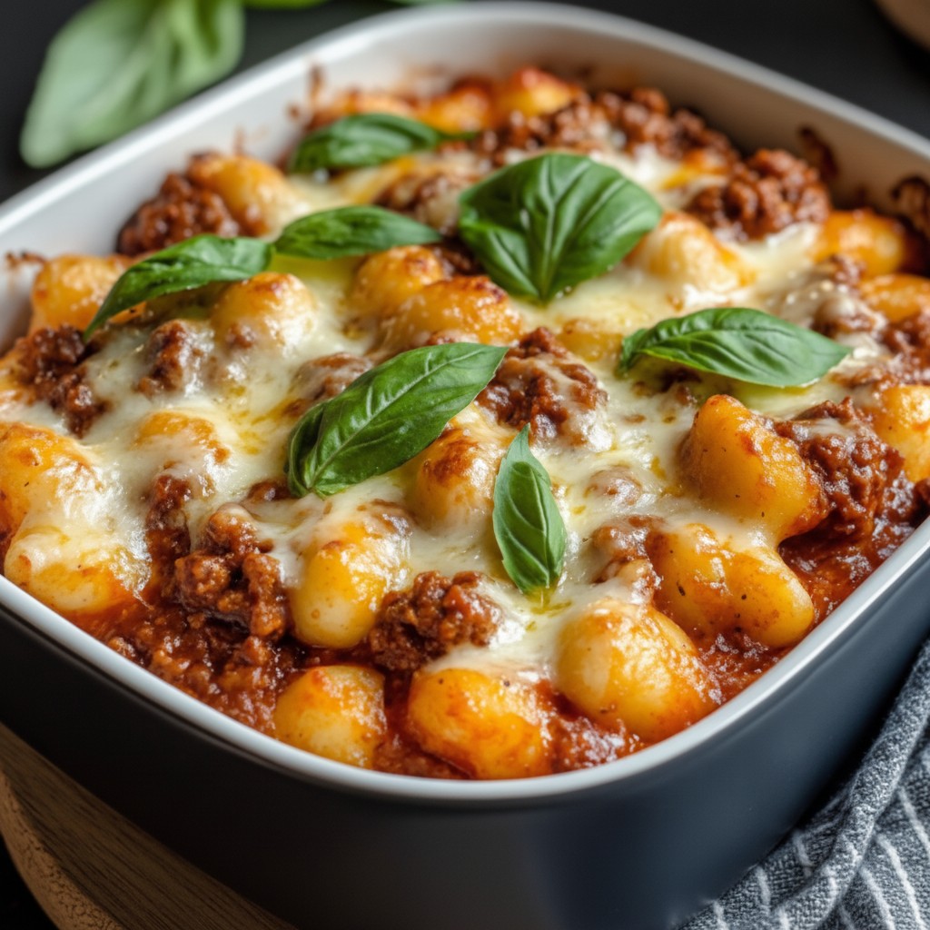 Easy Cheesy Bolognese Gnocchi